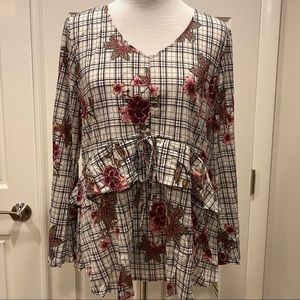 Style & Co NAT boho floral L